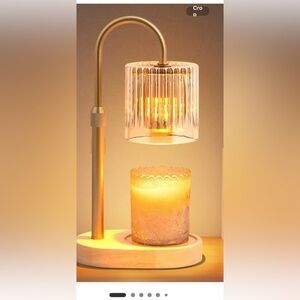 Elegant Gold Candle Holder with Wooden Base